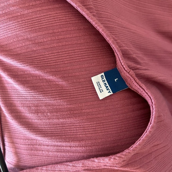 NWT Old Navy Fitted Rib Knit Scoop Back Mini Dress Short Rosebloom Pink - Picture 3 of 5